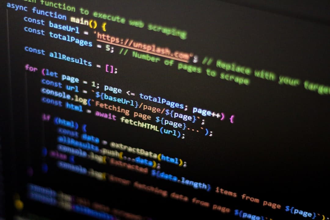 A computer screen with a bunch of code on it
